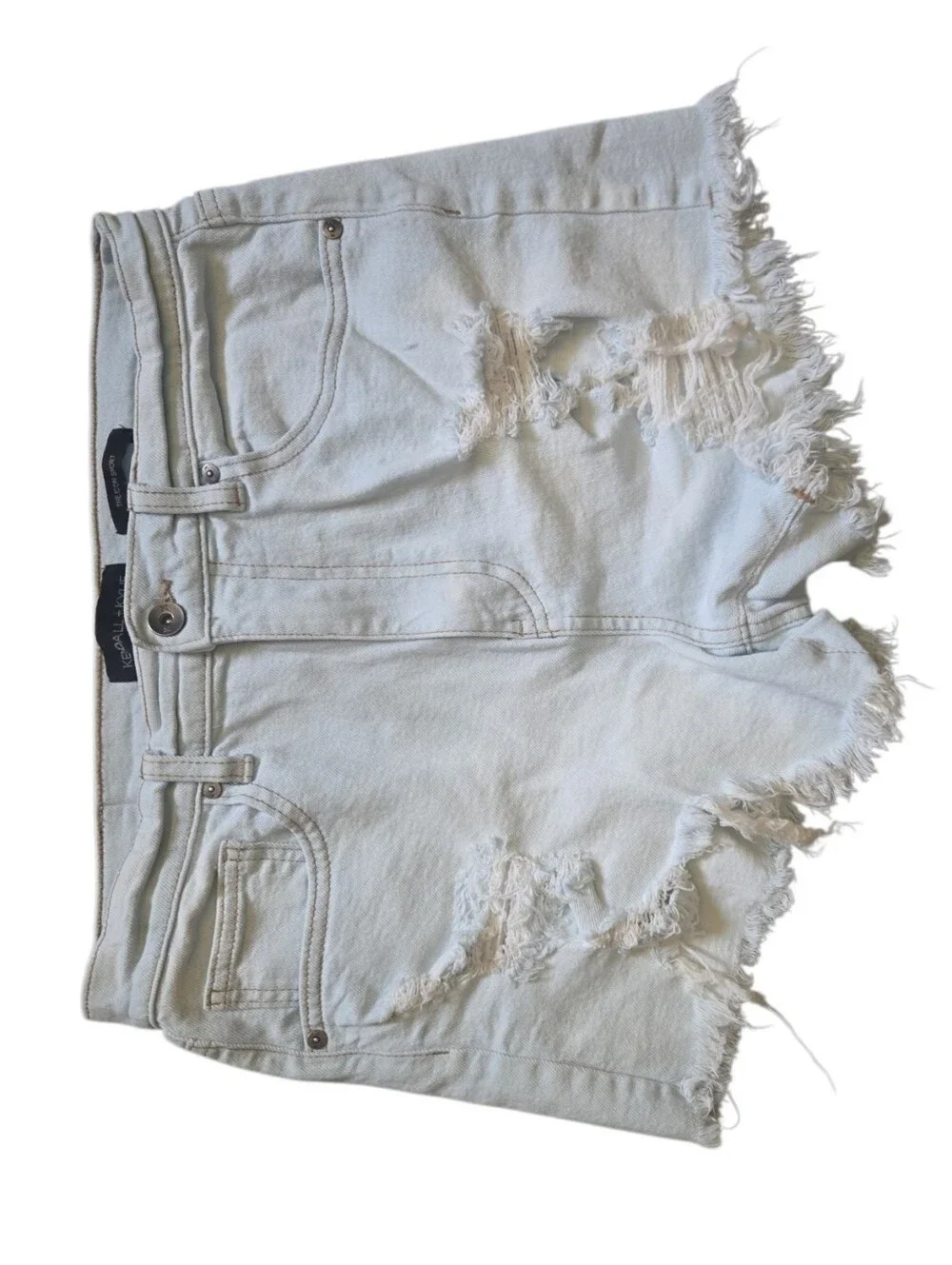 Kendall & Kylie Light White Ripped Denim Cutoff Shorts 9/29